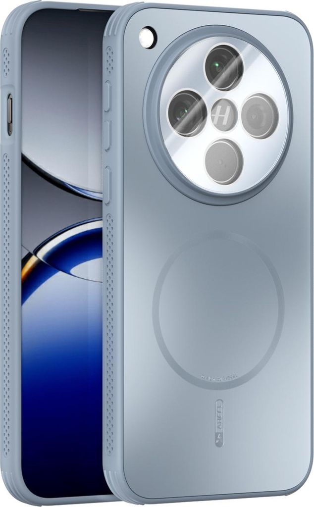 Matte PC TPU Hülle für Oppo Find X8 Magnetische Handyhülle mit Linsenabdeckung und Wärmeableitung Stoßstange Hellblau