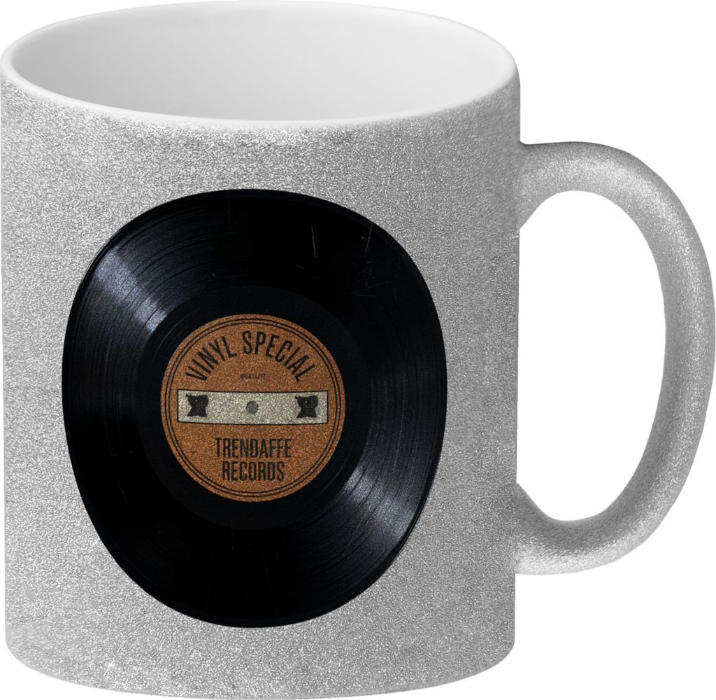 Schallplatten Vinyl Special Glitzer-Kaffeebecher