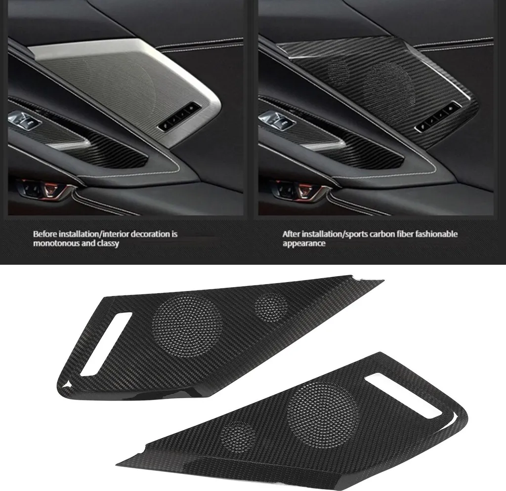 Cache haut-parleur porte en fibre de carbone pour Chevy Corvette C8 2023