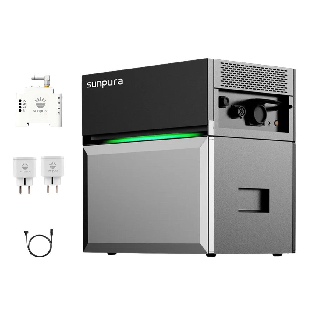 Sunpura S2400 All-in-One 2,4 kWh Balkonkraftwerk Speicher mit Smarter Zähler und 2x Smart Plug, bis 9,6 kWh erweiterbar (0% MwSt) , von Powerness