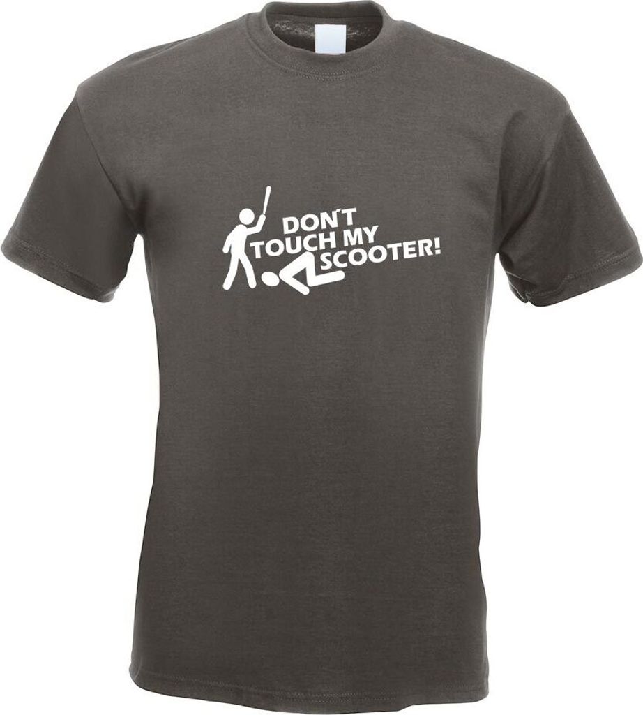 Kiwistar - T-Shirt - Graphit - Dont Touch Scooter Design 2 Motiv Bedruckt Funshirt Design Print - mit Motiv Bedruckt - Funshirt Design - Sport - Fr...