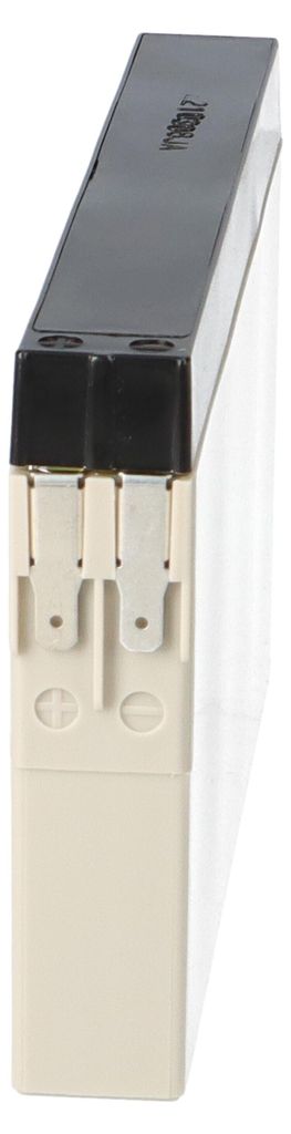 A side view of a battery.