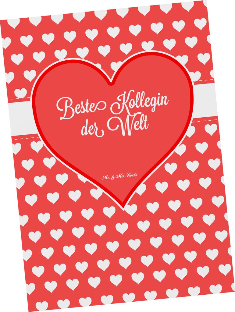 Mr. & Mrs. Panda Postkarte Kollegin - Geschenk, Grußkarte, Ansichtskarten, Arbeit, Motivkarte, Büro, Beruf, Postkarten, Dankeschön, Ansichtskarte