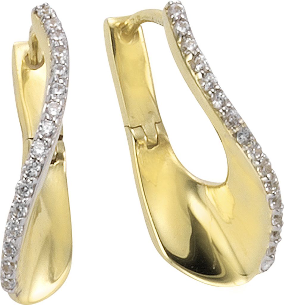 Celesta Gold Ohrring 375/- Gold 1,8cm gelb Zirkonia weiß Produktbild 
