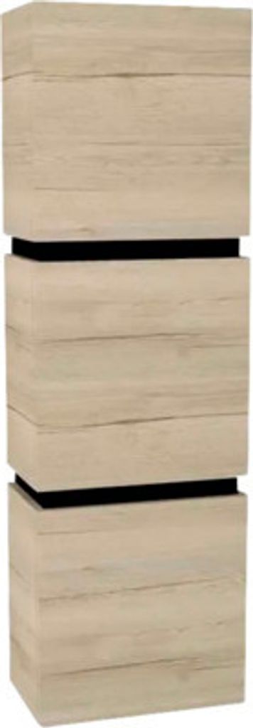 Hängeschrank mit 3 Türen Devo Viva 2.0 rechts BxHxT 40x127x26 cm oak halifax white