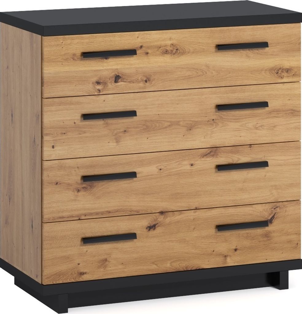 Marmex Möbel Kommode INES 02 Kombikommode Schubladenschrank 4 große Schubladen