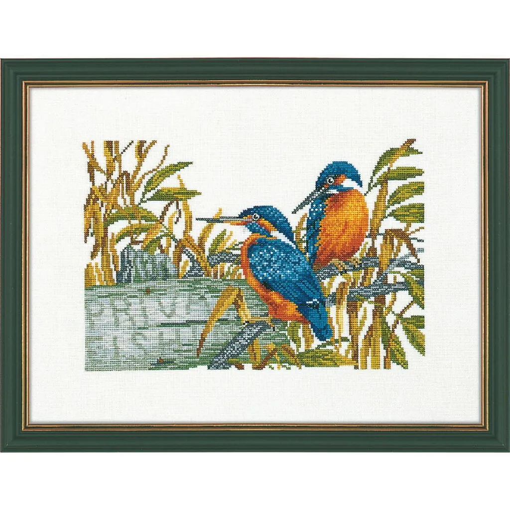 Regala il Kit Punto Croce Eva Rosenstand Kingfishers - 30x40cm Elegante