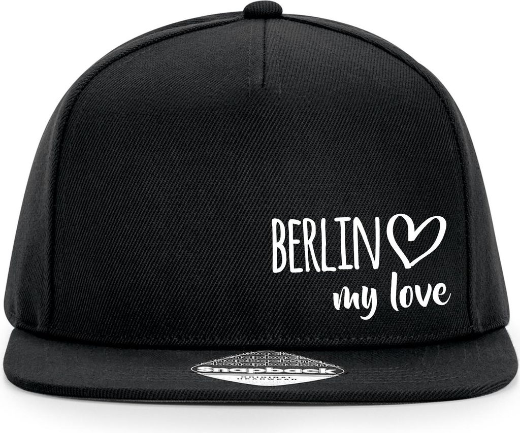 Huuraa Cappy Mütze Berlin my love Black Polyester Snapback Kappe Geschenkidee