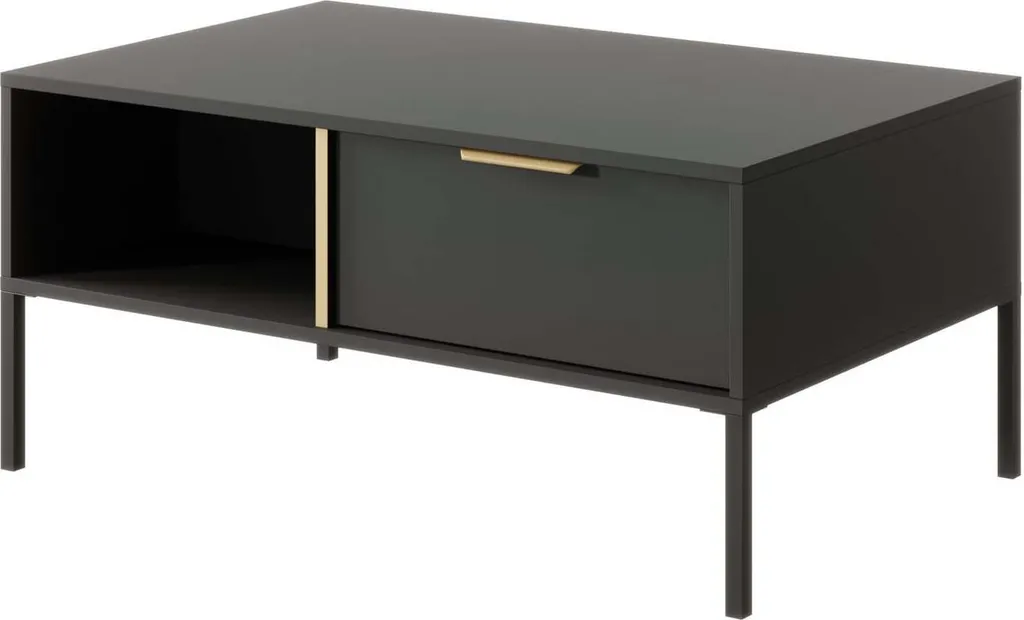 Table basse compacte noire Lars 97cm, idéale pour petits salons