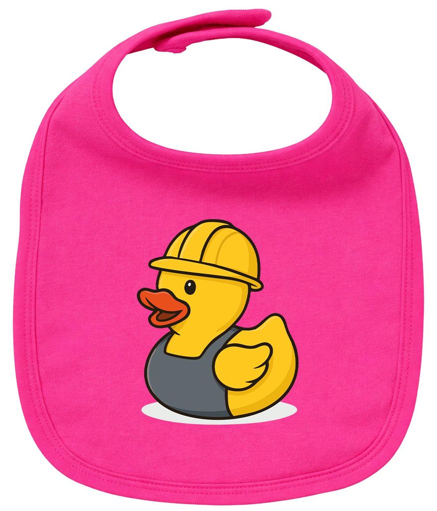Huuraa Baby Lätzchen Quietscheente Industrie Comic Gummiente Cherry Pink Klettverschluss Baumwolle Latz Geschenkidee