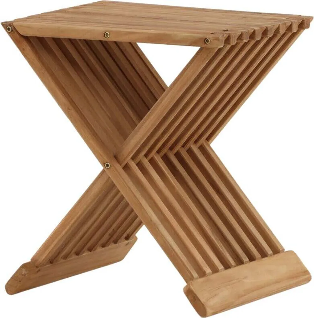 Table d'Appoint Ghana en Teck Marron 40x40x43 cm - Petit Meuble Salon
