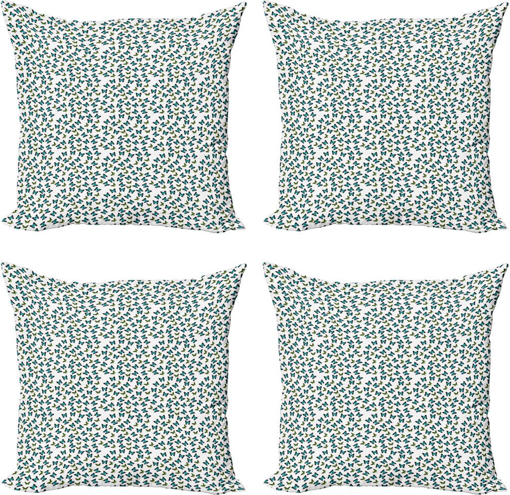 ABAKUHAUS Schmetterling Kissenbezug Set (4 Stück), Schwalbenschwanz und Grün, Moderner Doppelseitiger Digitaldruck, 50 cm x 50 cm, Apfelgrün Tü...