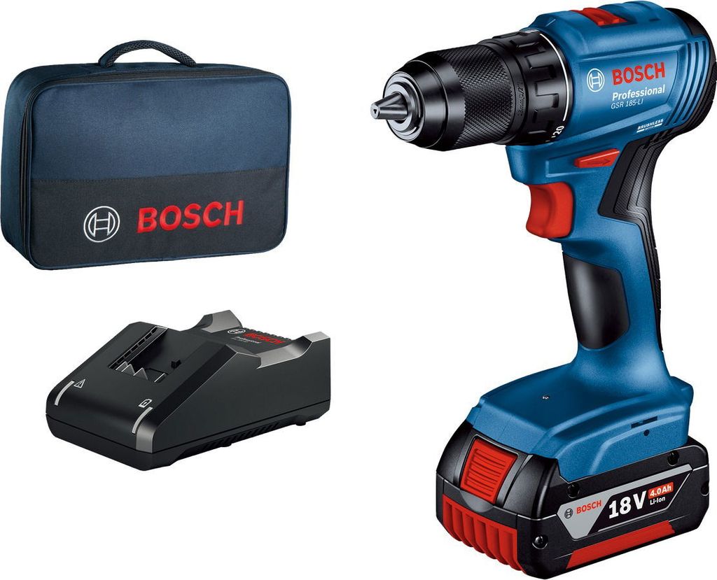 BOSCH Professional GSR 185 LI (1x 4,0 Ah, nabíječka, Obrázek produktu 