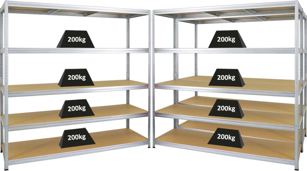 Mega Deal | 3x Schwerlastregal Giant Elephant | HxBxT 180x180x60cm | Fachlast 200kg | Verzinkt