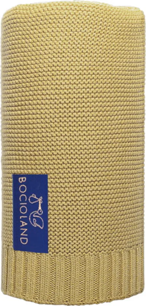 Couverture bébé tricotée en bambou et coton Paris 80x100 cm - Or