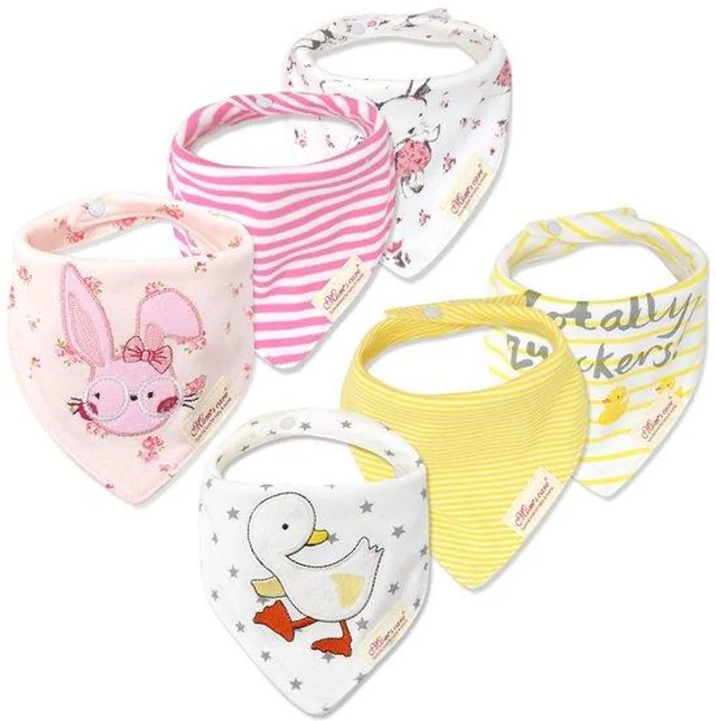 Fini les irritations avec ce lot de 6 langes triangulaires pour fille