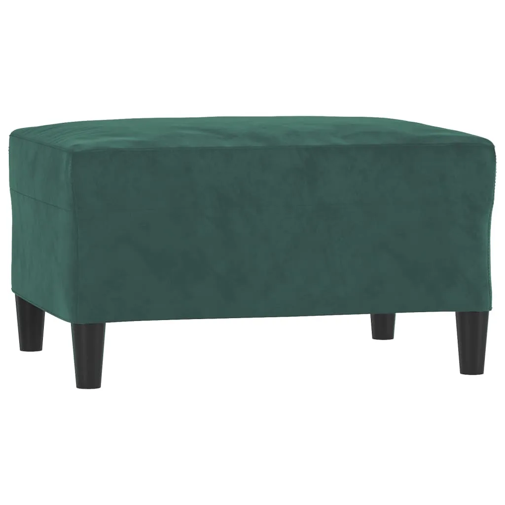 SYFAX Poggiapiedi in Velluto 70x55x41 cm - Ottomano Verde per Soggiorno
