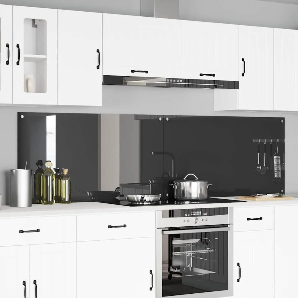 Set 2 Alzatine Vetro Temperato Grigio Scuro 110x60 per Cucina - 2
