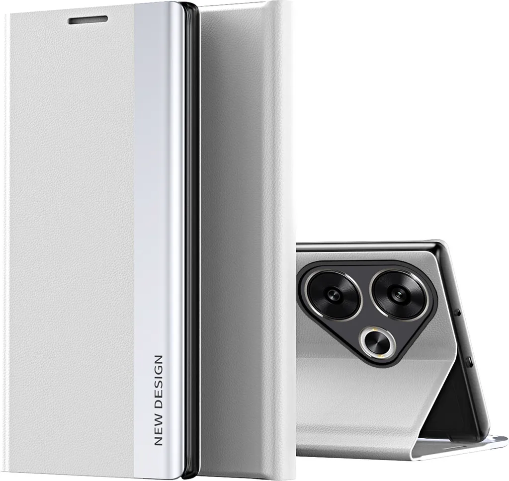 Cover Magnetica Poco F6 / Redmi Turbo 3 Bianco - Stand Inclinabile