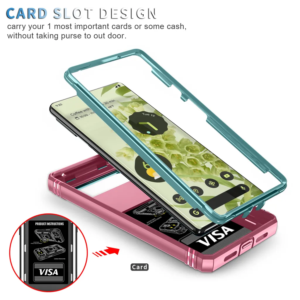 Custodia Google Pixel 6 Rosa Verde: Sicurezza e Colore per Te - 4