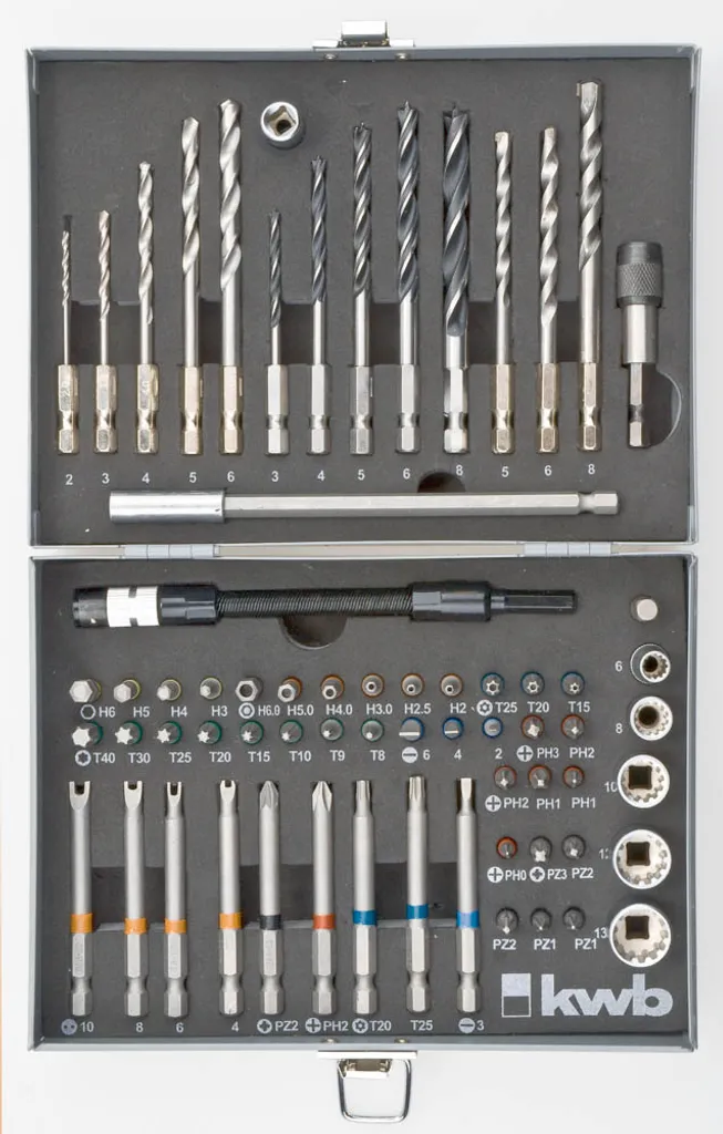 Set de Forets Multimatériaux kwb 106300 avec Coffret Mixte 67 Pièces
