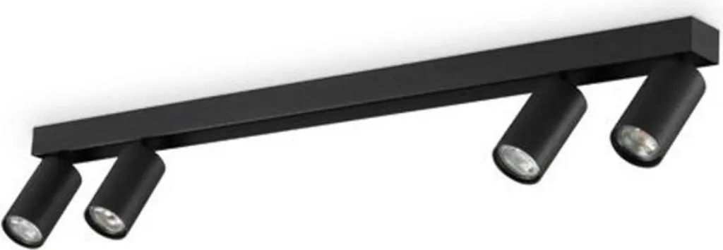 Rampe de 4 spots de plafond noir Ideal Lux PROFILO GU10 blanc chaud