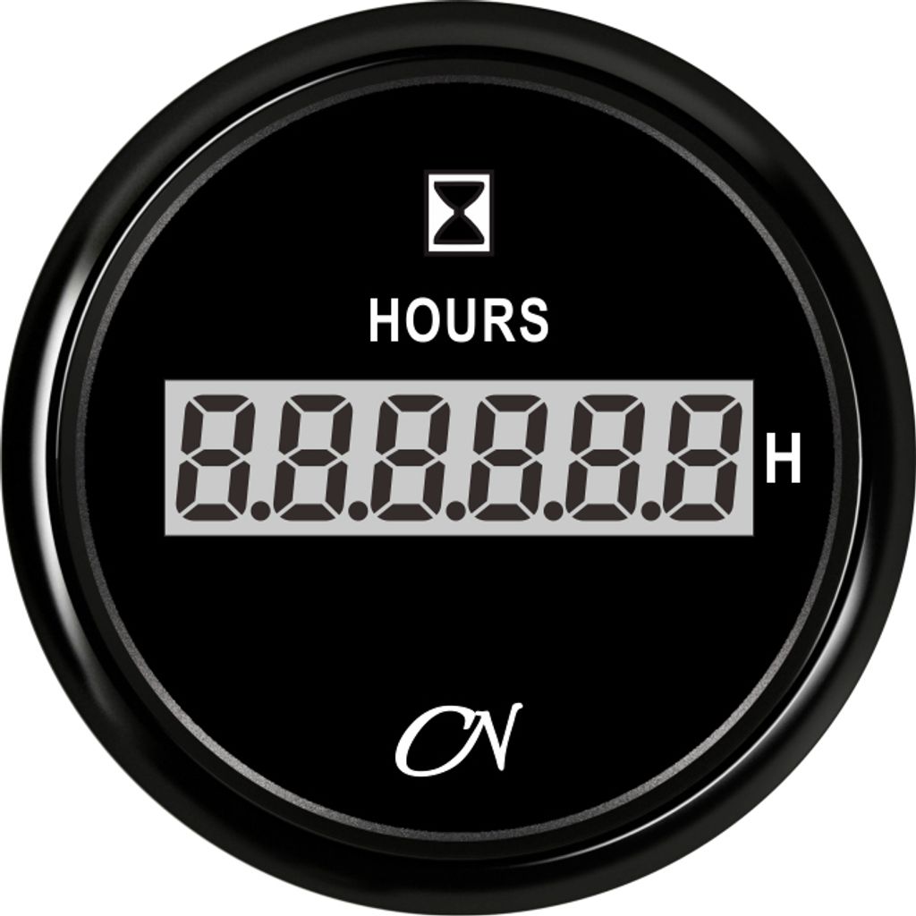 CN-Instrument Digital 57mm Ø Serie : schwarz/schwarz Betriebsstundenzähler
