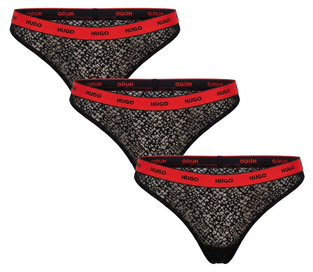 BOSS 3er-Pack Damen-Spitzen-Tangas mit Logo 50535265