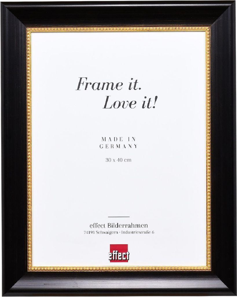 Holz-Fotorahmen Profil 95 schwarz 25x35 cm Museumsglas