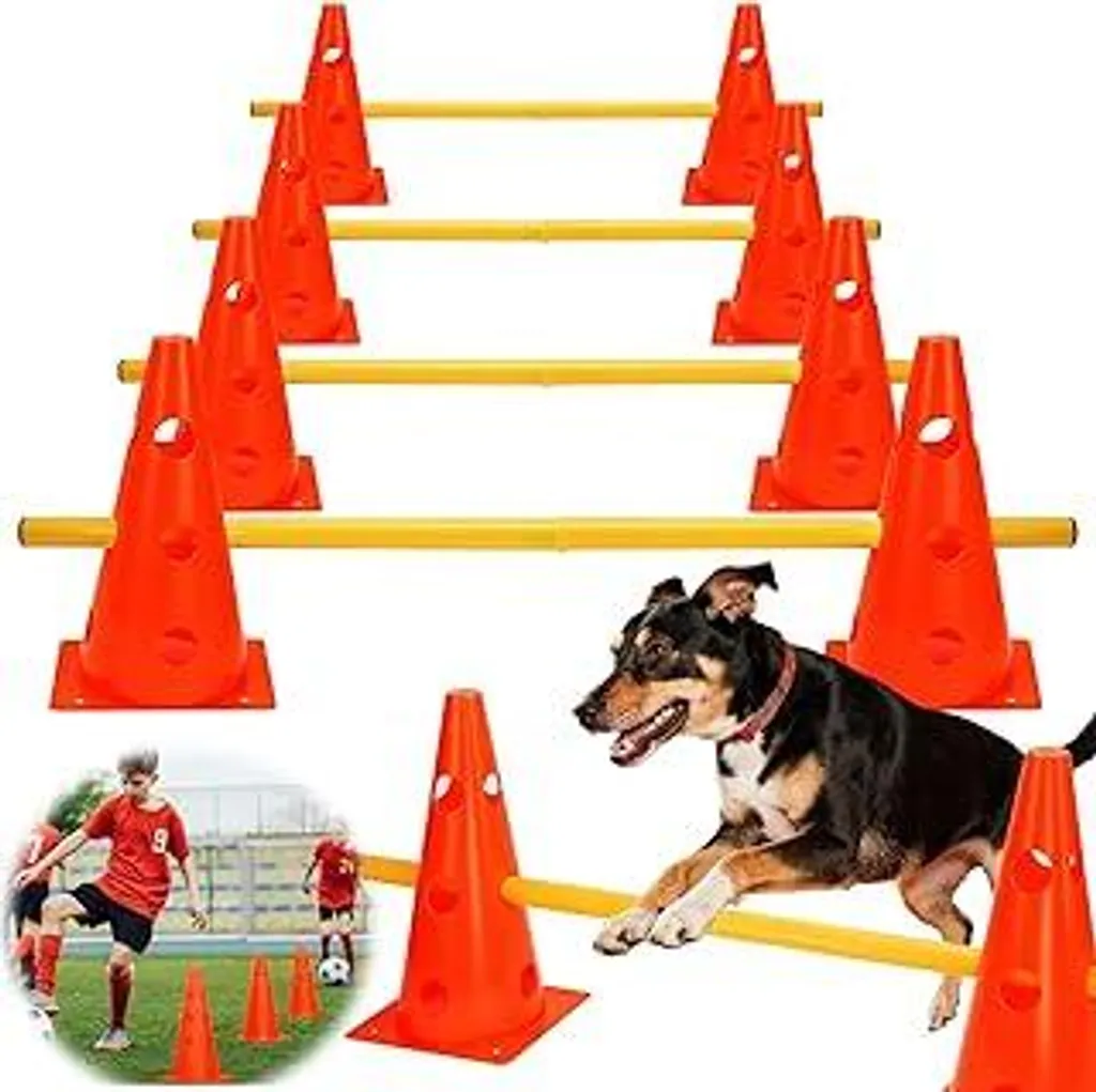 Kit Agility 8 Ostacoli | Coni 32cm + Aste 80cm | Addestramento Top