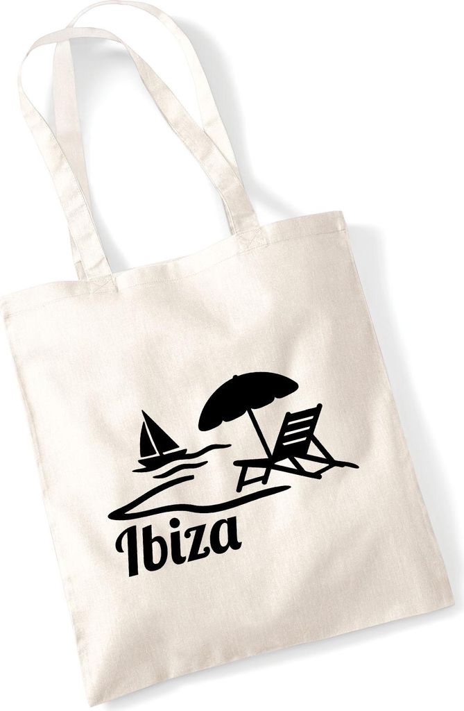 Huuraa Jutebeutel Ibiza Spanien 10 Liter Natural Baumwolle Tasche Geschenkidee