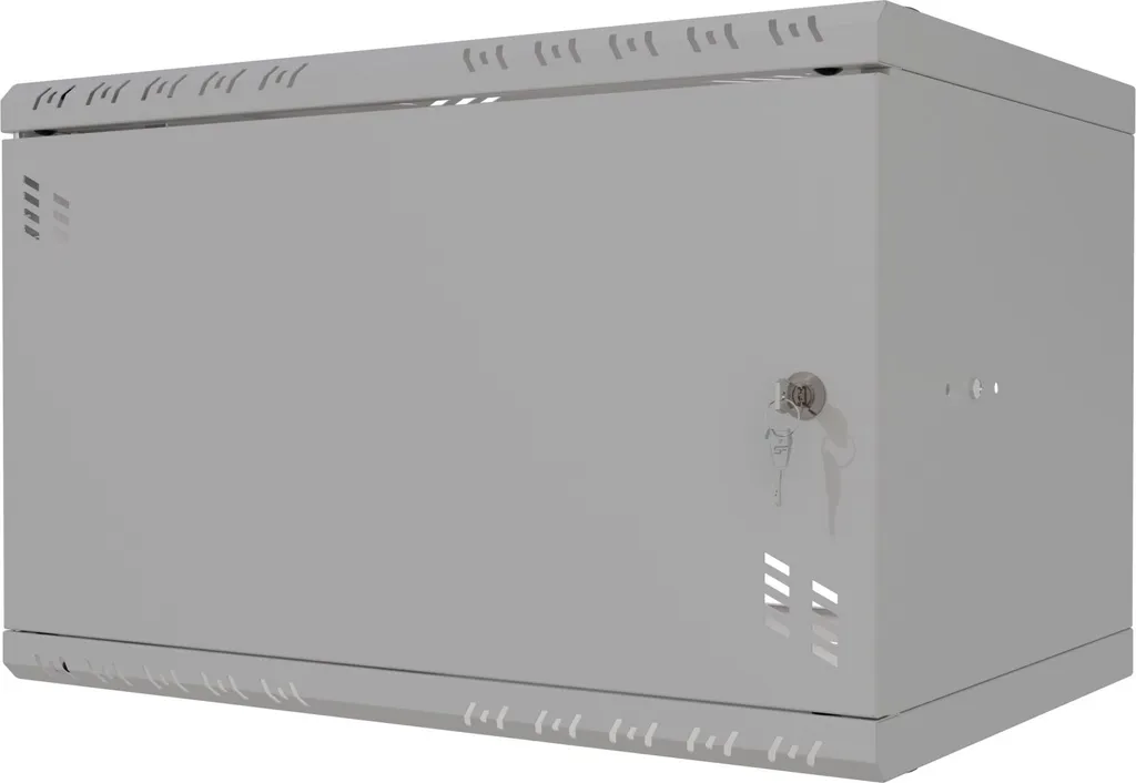 Coffret Mural Réseau 6U 19'' avec Porte Métallique Robuste Gris