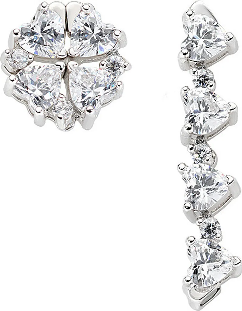 Orecchini Amen Quadricuore Argento e Zirconi | Gioielli Donna Eleganti
