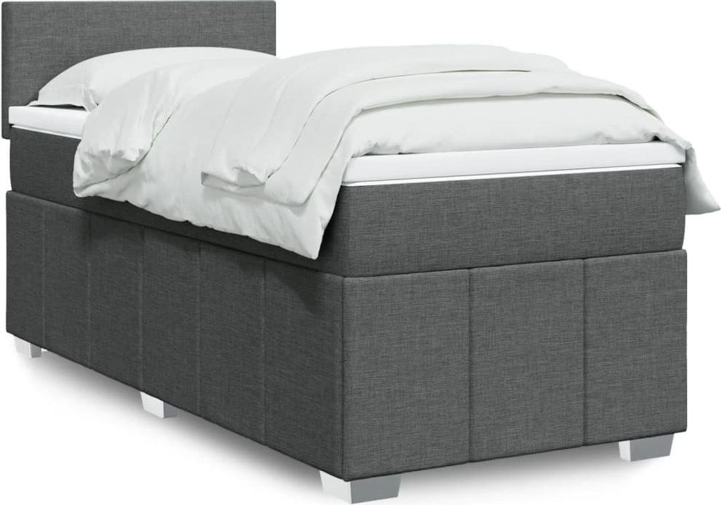 Maison Exclusive - Boxspringbett mit Matratze Dunkelgrau 90x190 cm Stoff