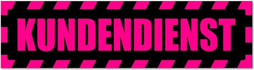 Kiwistar - Autoaufkleber - Pink - Schwarz - 30 x 8 cm - Kundendienst gestreift - Hinweis Aufkleber Sticker für Auto, Kfz, Fahrrad, PKW, LKW