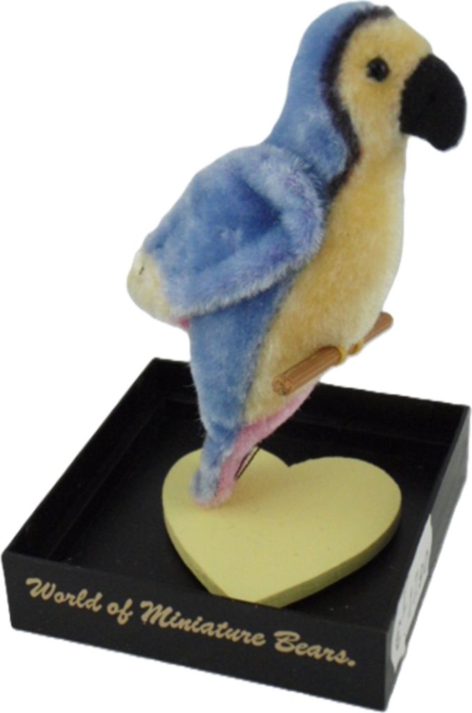 Lesch, World of Miniature Bears - 775 - Papagei, blau, Höhe 9cm