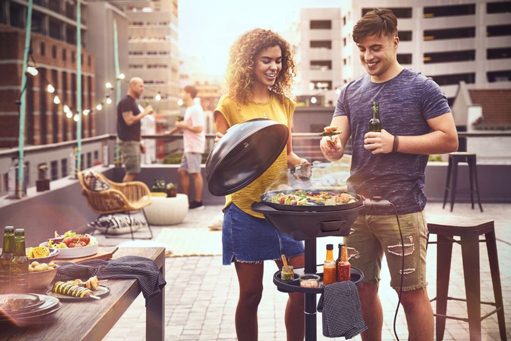 Elektrischer Grill-Globus-Säulenständer mit Deckel, PG8541 Produktbild 