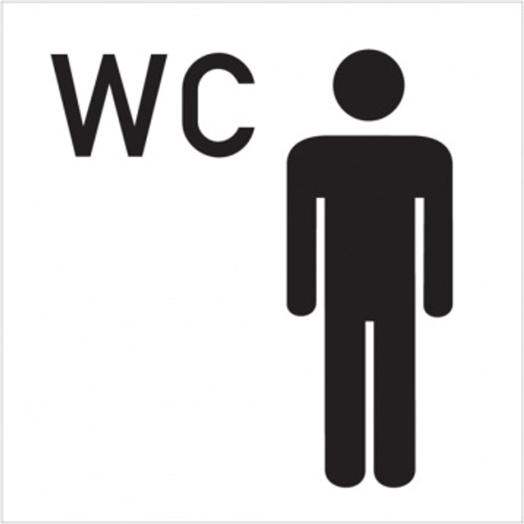 Dreifke WC-Schild, WC + Piktogramm Herren, Folie selbstklebend, 150x150mm 1 ...