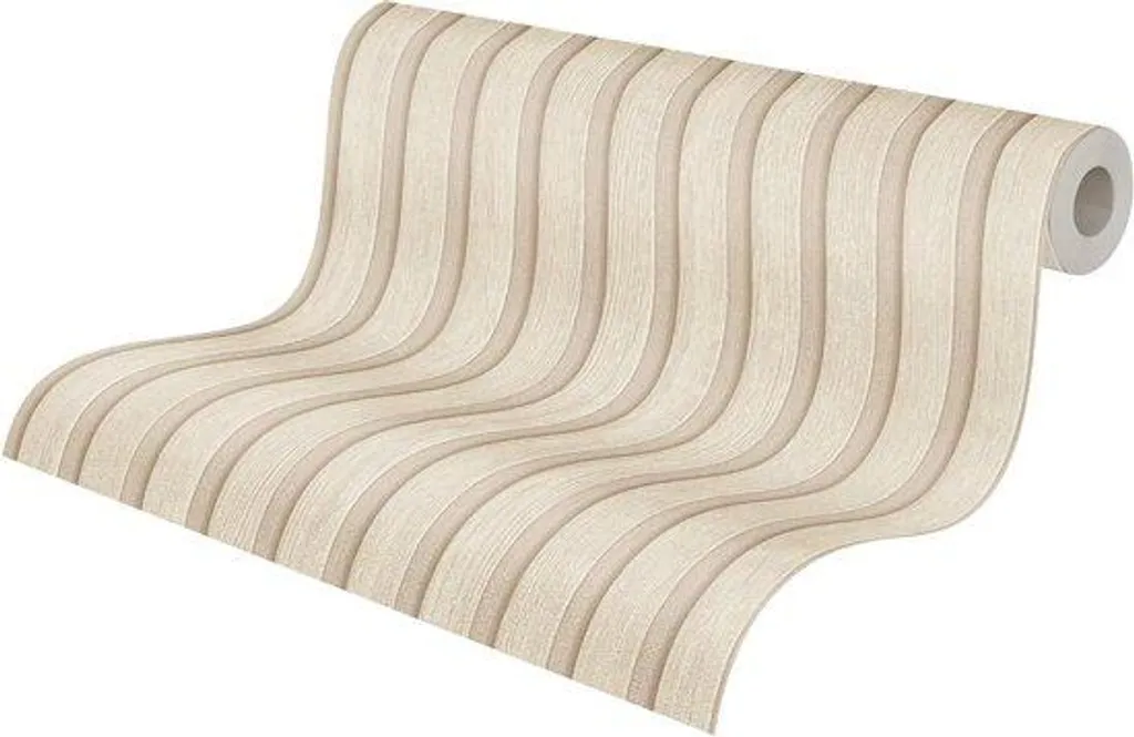 Papier peint panoramique effet tasseaux de bois beige - 10,05 x 0,53 m