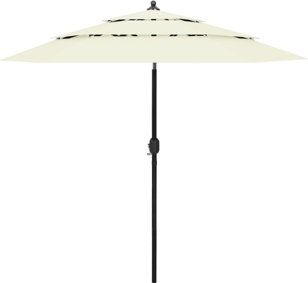Sonnenschirm mit Aluminium-Mast 3-lagig Sandfarbe 2,5 m