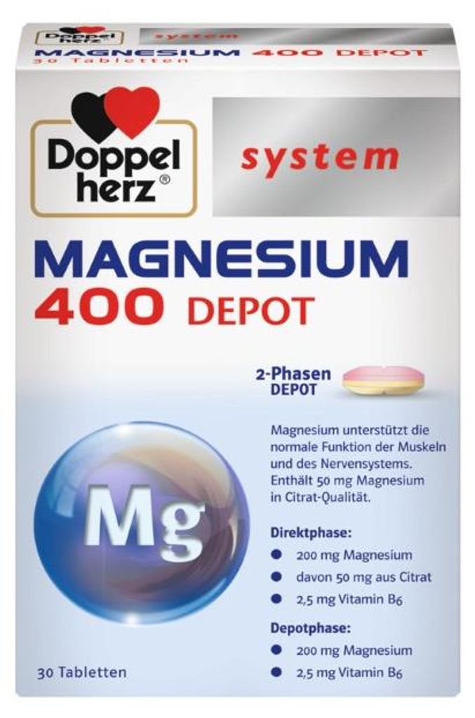Doppelherz system Magnesium 400 Depot Tabletten, 30 St. Tabletten