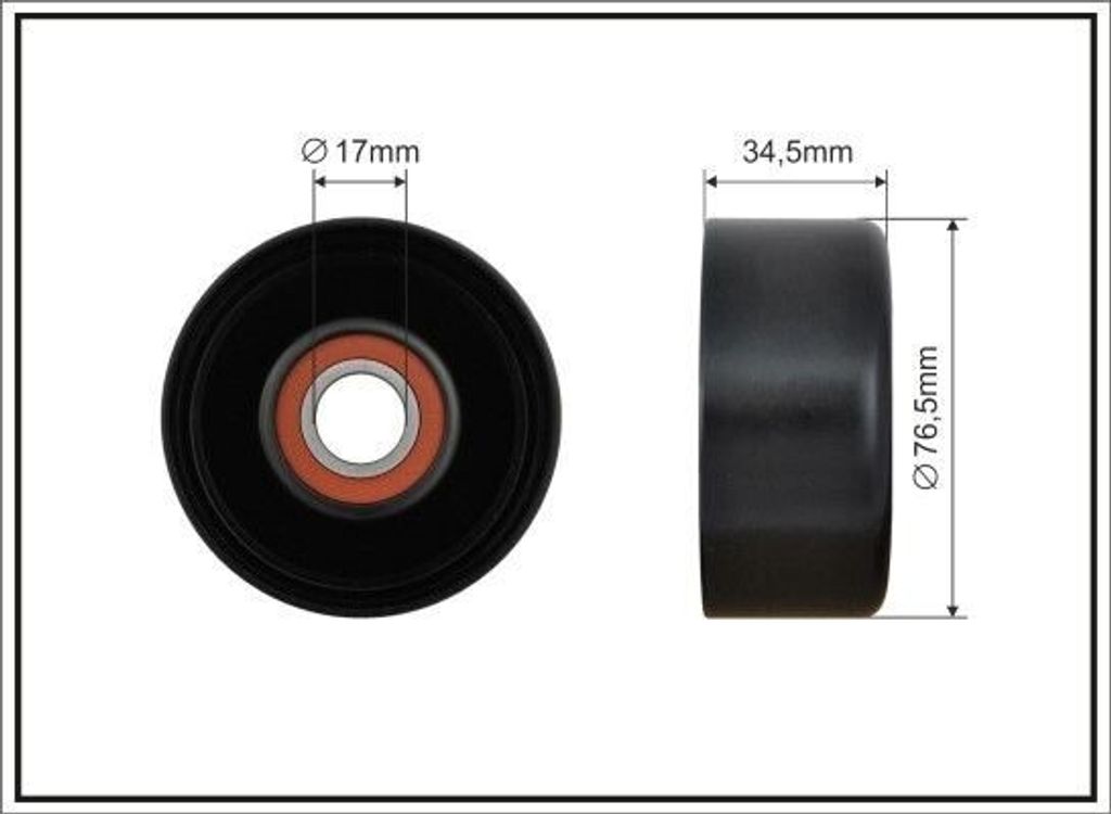 CAFFARO 500454 Umlenkrolle Keilrippenriemen 76mm für HONDA CIVIC VIII Hatchback (FN, FK) CR-V III (RE) Accord VII Limousine (CL, CN) Accord VII To...