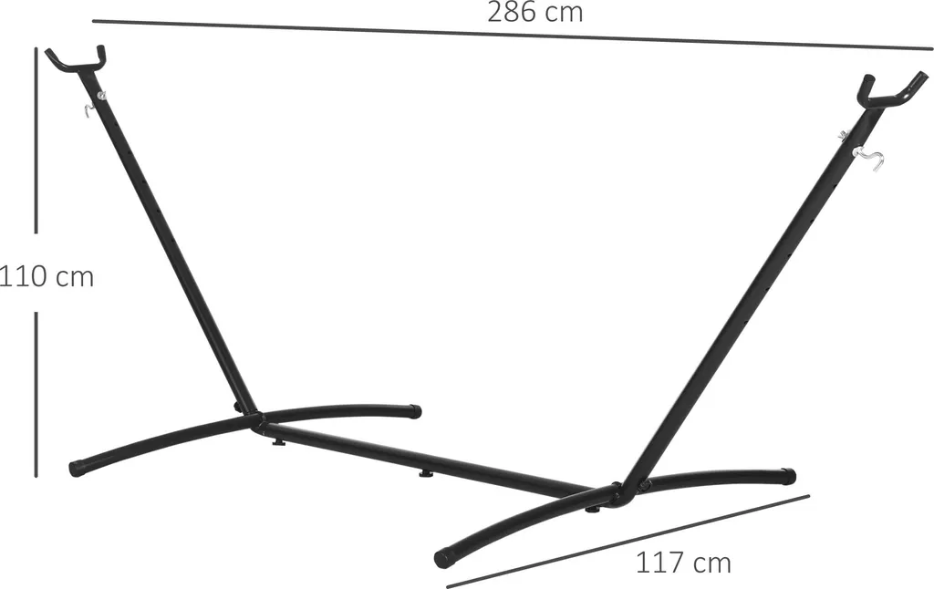 Support de Hamac pour Détente Extérieure 280cm Structure Métal Noire - 3