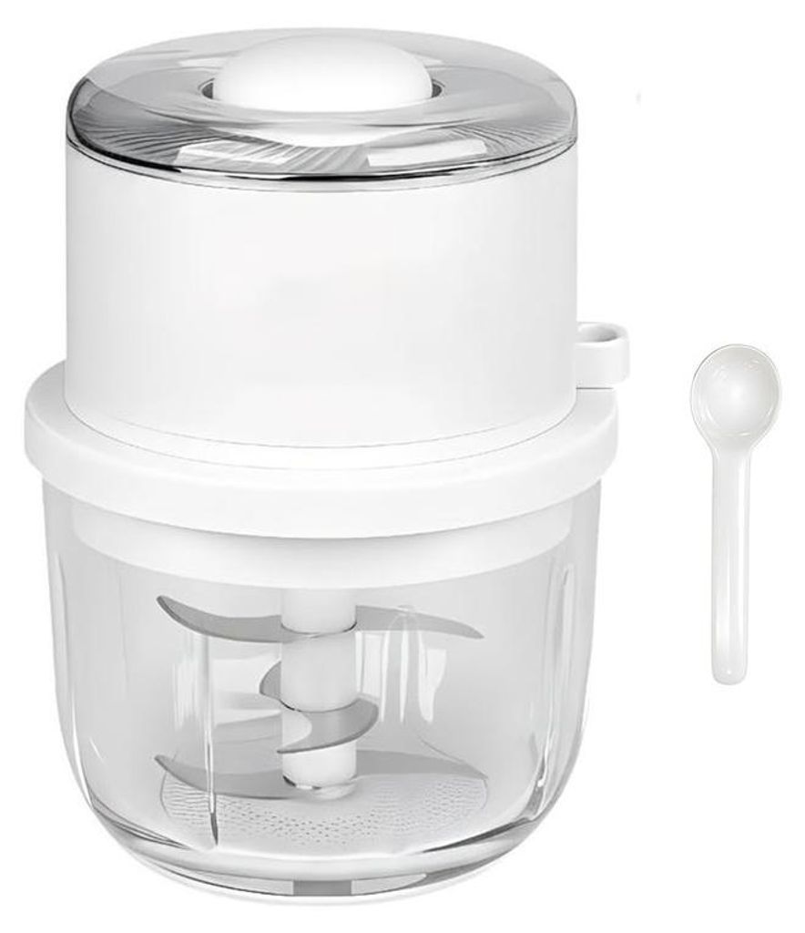 Elektrischer Food Processor 300ml Glas 6 Klingen 360° Zerkleinerung USB-C wiederaufladbar für Fleisch Gemüse Kräuter Babynahrung