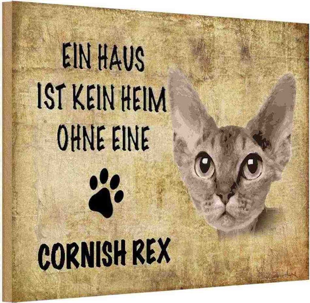 vianmo Holzschild 12x18 cm Cornish Rex Katze Tier Haustier