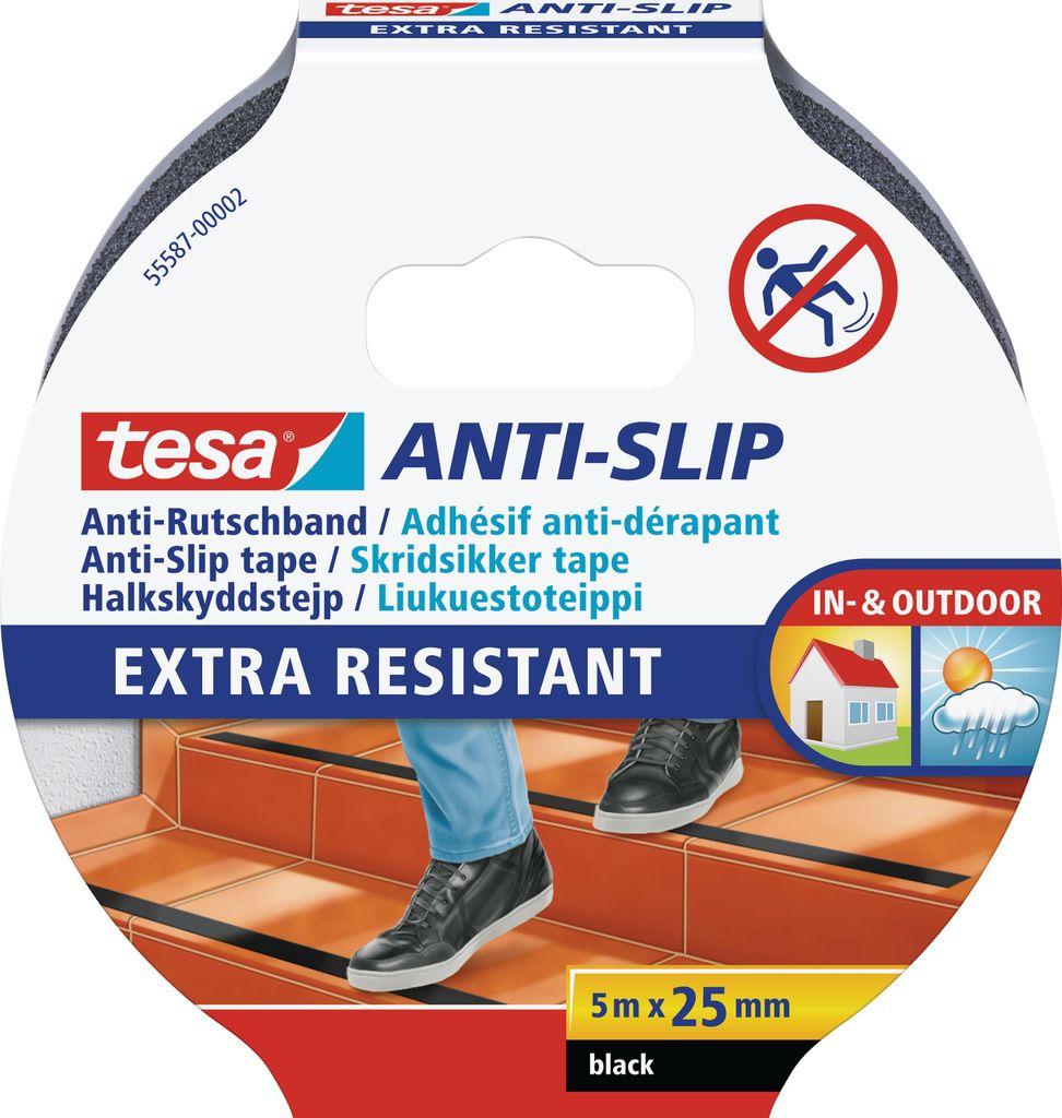 tesa Anti-Rutschband schwarz 5m x 25mm Produktbild 