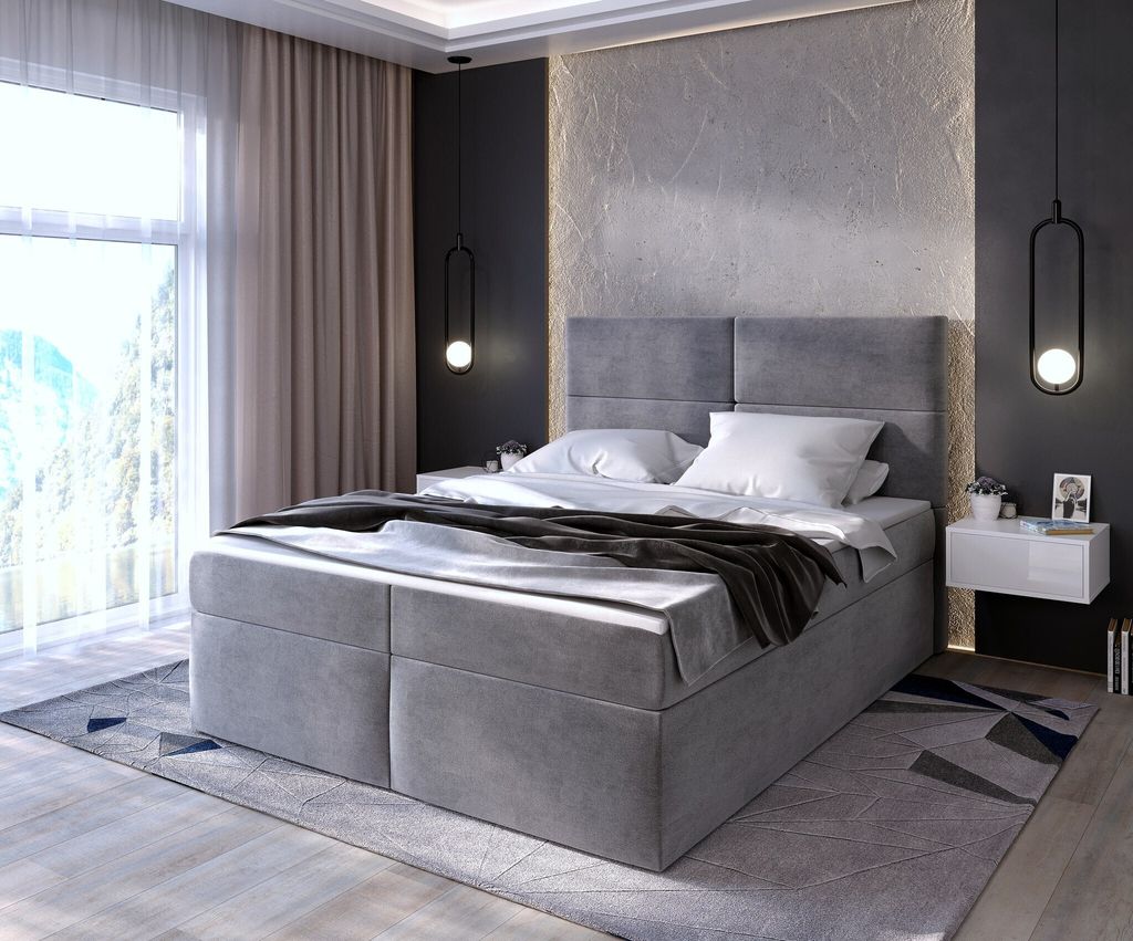 Kontinentalbett EMMA mit Taschenmatratze 160x200 cm Jasmine 90 mit Topper