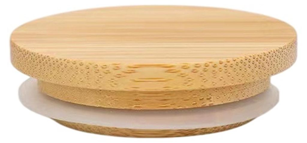 Runder Bambusdeckel für Gläser, Becher, luftdichter Holzdeckel für Dosen, Teedosen und Aromaflaschen, lebensmittelecht, auslaufsicher, wiederver...