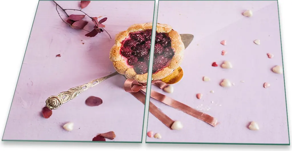 Coprifornelli in Vetro 2 Pezzi 40x52 cm Universali Rosa Cibo Design