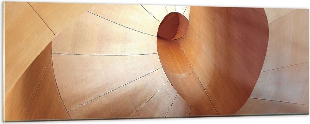 Bilder auf glas - Einteilig - Dreidimensional Spirale Braun - 90x30cm - Glasbilder - Wandbilder - Bilder - Wanddekoration aus Glas - Glas Bilder - ...